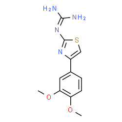 ChemSpider 2D Image | 2-[4-(3,4-Dimethoxyphenyl)-1,3-thiazol-2-yl]guanidine | C12H14N4O2S