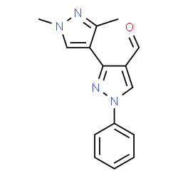 ChemSpider 2D Image | 1',3'-dimethyl-1-phenyl-[3,4'-bipyrazole]-4-carbaldehyde | C15H14N4O