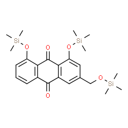 ChemSpider 2D Image | 1,8-Bis[(trimethylsilyl)oxy]-3-([(trimethylsilyl)oxy]methyl)anthra-9,10-quinone | C24H34O5Si3