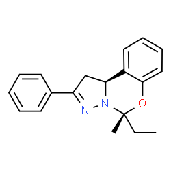 ChemSpider 2D Image | (5R,10bS)-5-Ethyl-5-methyl-2-phenyl-1,10b-dihydropyrazolo[1,5-c][1,3]benzoxazine | C19H20N2O