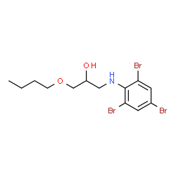 ChemSpider 2D Image | 1-Butoxy-3-[(2,4,6-tribromophenyl)amino]-2-propanol | C13H18Br3NO2