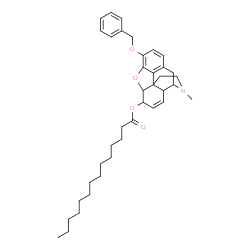 ChemSpider 2D Image | 3-(Benzyloxy)-17-methyl-7,8-didehydro-4,5-epoxymorphinan-6-yl myristate | C38H51NO4