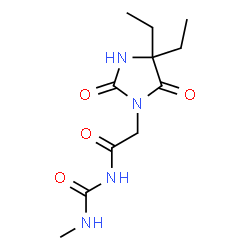 ChemSpider 2D Image | 2-(4,4-Diethyl-2,5-dioxo-1-imidazolidinyl)-N-(methylcarbamoyl)acetamide | C11H18N4O4
