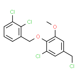 ChemSpider 2D Image | 1-Chloro-5-(chloromethyl)-2-[(2,3-dichlorobenzyl)oxy]-3-methoxybenzene | C15H12Cl4O2