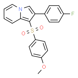 ChemSpider 2D Image | 2-(4-Fluorophenyl)-1-[(4-methoxyphenyl)sulfonyl]indolizine | C21H16FNO3S