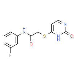 ChemSpider 2D Image | N-(3-Fluorophenyl)-2-[(2-oxo-2,3-dihydro-4-pyrimidinyl)sulfanyl]acetamide | C12H10FN3O2S
