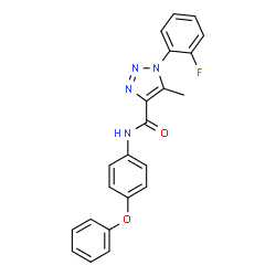 ChemSpider 2D Image | 1-(2-Fluorophenyl)-5-methyl-N-(4-phenoxyphenyl)-1H-1,2,3-triazole-4-carboxamide | C22H17FN4O2