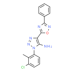 ChemSpider 2D Image | 1-(3-Chloro-2-methylphenyl)-4-(3-phenyl-1,2,4-oxadiazol-5-yl)-1H-1,2,3-triazol-5-amine | C17H13ClN6O