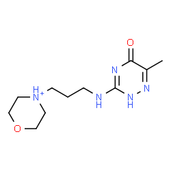 ChemSpider 2D Image | 4-{3-[(6-Methyl-5-oxo-2,5-dihydro-1,2,4-triazin-3-yl)amino]propyl}morpholin-4-ium | C11H20N5O2