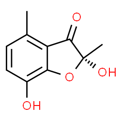 ChemSpider 2D Image | (2R)-2,7-Dihydroxy-2,4-dimethyl-1-benzofuran-3(2H)-one | C10H10O4