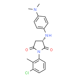 ChemSpider 2D Image | (3S)-1-(3-Chloro-2-methylphenyl)-3-{[4-(dimethylamino)phenyl]amino}-2,5-pyrrolidinedione | C19H20ClN3O2