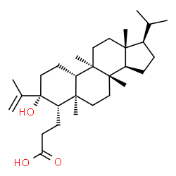ChemSpider 2D Image | 3-[(3R,4S,5R,8S,9R,10S,13R,14R,17R)-3-Hydroxy-3-isopropenyl-17-isopropyl-5,8,9,13-tetramethylhexadecahydro-1H-cyclopenta[a]phenanthren-4-yl]propanoic acid | C30H50O3