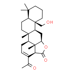ChemSpider 2D Image | (3aR,5aR,6aS,6bR,10aS,12aR,12bS,12cS)-3-Acetyl-6b-(hydroxymethyl)-10,10,12a,12c-tetramethyl-1,3a,5a,6,6a,6b,7,8,9,10,10a,11,12,12a,12b,12c-hexadecahydro-4H-chryseno[12,1-bc]furan-4-one | C26H38O4