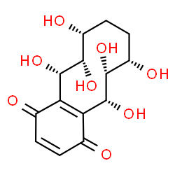 ChemSpider 2D Image | (5R,6R,7S,10R,11S,12S)-5,6,7,10,11,12-Hexahydroxy-5,6,7,8,9,10,11,12-octahydrobenzo[10]annulene-1,4-dione | C14H18O8