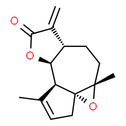 ChemSpider 2D Image | (3aR,4aS,6aS,9aS,9bS)-1,4a-Dimethyl-7-methylene-5,6,6a,7,9a,9b-hexahydro-3H-oxireno[8,8a]azuleno[4,5-b]furan-8(4aH)-one | C15H18O3