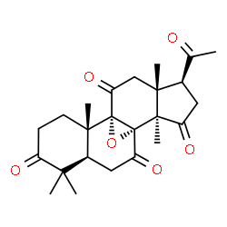 ChemSpider 2D Image | (5alpha,8alpha)-4,4,14-Trimethyl-8,9-epoxypregnane-3,7,11,15,20-pentone | C24H30O6