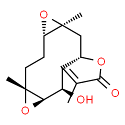 ChemSpider 2D Image | (1aS,2aS,6R,6aR,7aR,9aS)-6-Hydroxy-1a,5,7a-trimethyl-2,2a,6,6a,7a,8,9,9a-octahydrobisoxireno[4,5:8,9]cyclodeca[1,2-b]furan-4(1aH)-one | C15H20O5