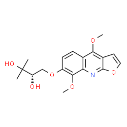 ChemSpider 2D Image | (2S)-1-[(4,8-Dimethoxyfuro[2,3-b]quinolin-7-yl)oxy]-3-methyl-2,3-butanediol | C18H21NO6