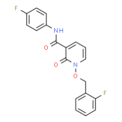 ChemSpider 2D Image | 1-[(2-Fluorobenzyl)oxy]-N-(4-fluorophenyl)-2-oxo-1,2-dihydro-3-pyridinecarboxamide | C19H14F2N2O3