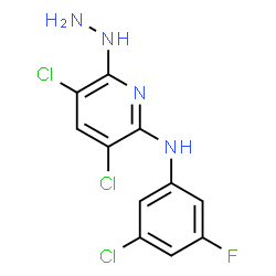 ChemSpider 2D Image | 3,5-Dichloro-N-(3-chloro-5-fluorophenyl)-6-hydrazino-2-pyridinamine | C11H8Cl3FN4