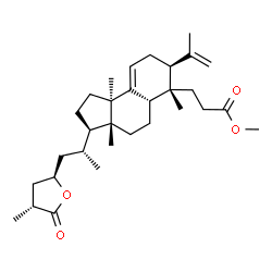 ChemSpider 2D Image | Methyl 3-[(3R,3aR,5aS,6S,7S,9bR)-7-isopropenyl-3a,6,9b-trimethyl-3-{(2R)-1-[(2R,4R)-4-methyl-5-oxotetrahydro-2-furanyl]-2-propanyl}-2,3,3a,4,5,5a,6,7,8,9b-decahydro-1H-cyclopenta[a]naphthalen-6-yl]pro
panoate | C31H48O4