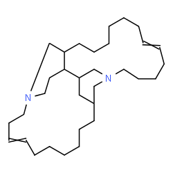 ChemSpider 2D Image | 1,16-Diazatetracyclo[27.3.1.1~12,16~.0~14,30~]tetratriaconta-4,21-diene | C32H56N2