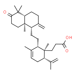 ChemSpider 2D Image | 3-[(1S,2S,6S)-6-Isopropenyl-1,3-dimethyl-2-{2-[(1S,4aR,8aR)-5,5,8a-trimethyl-2-methylene-6-oxodecahydro-1-naphthalenyl]ethyl}-3-cyclohexen-1-yl]propanoic acid | C30H46O3