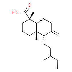 ChemSpider 2D Image | (1S,4aR,5S,8aR)-1,4a-Dimethyl-6-methylene-5-[(2E)-3-methyl-2,4-pentadien-1-yl]decahydro-1-naphthalenecarboxylic acid | C20H30O2