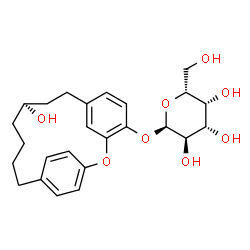 ChemSpider 2D Image | (10R)-10-Hydroxy-2-oxatricyclo[13.2.2.1~3,7~]icosa-1(17),3(20),4,6,15,18-hexaen-4-yl alpha-D-galactopyranoside | C25H32O8