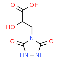 ChemSpider 2D Image | 3-(3,5-Dioxo-1,2,4-triazolidin-4-yl)-2-hydroxypropanoic acid | C5H7N3O5
