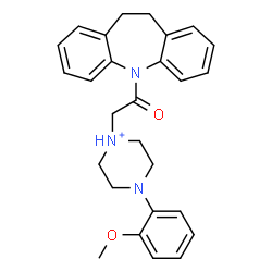 ChemSpider 2D Image | 1-[2-(10,11-Dihydro-5H-dibenzo[b,f]azepin-5-yl)-2-oxoethyl]-4-(2-methoxyphenyl)piperazin-1-ium | C27H30N3O2
