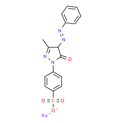 ChemSpider 2D Image | Sodium 4-{3-methyl-5-oxo-4-[(E)-phenyldiazenyl]-4,5-dihydro-1H-pyrazol-1-yl}benzenesulfonate | C16H13N4NaO4S