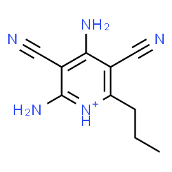 ChemSpider 2D Image | 2,4-Diamino-3,5-dicyano-6-propylpyridinium | C10H12N5