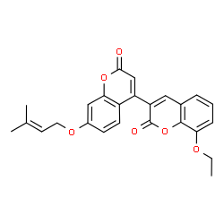 ChemSpider 2D Image | 8-Ethoxy-7'-[(3-methyl-2-buten-1-yl)oxy]-2H,2'H-3,4'-bichromene-2,2'-dione | C25H22O6