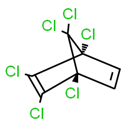 ChemSpider 2D Image | (1R,4S)-1,2,3,4,7,7-Hexachlorobicyclo[2.2.1]hepta-2,5-diene | C7H2Cl6