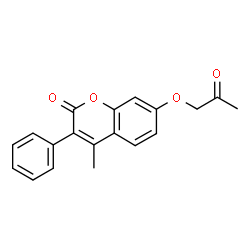 ChemSpider 2D Image | 4-Methyl-7-(2-oxopropoxy)-3-phenyl-2H-chromen-2-one | C19H16O4
