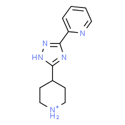 ChemSpider 2D Image | 4-[3-(2-Pyridinyl)-1H-1,2,4-triazol-5-yl]piperidinium | C12H16N5