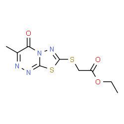 ChemSpider 2D Image | Ethyl [(3-methyl-4-oxo-4H-[1,3,4]thiadiazolo[2,3-c][1,2,4]triazin-7-yl)sulfanyl]acetate | C9H10N4O3S2