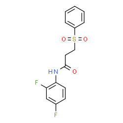 ChemSpider 2D Image | N-(2,4-Difluorophenyl)-3-(phenylsulfonyl)propanamide | C15H13F2NO3S