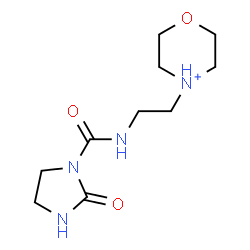 ChemSpider 2D Image | 4-(2-{[(2-Oxo-1-imidazolidinyl)carbonyl]amino}ethyl)morpholin-4-ium | C10H19N4O3
