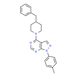 ChemSpider 2D Image | 4-(4-Benzyl-1-piperidinyl)-1-(4-methylphenyl)-1H-pyrazolo[3,4-d]pyrimidine | C24H25N5
