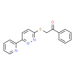 ChemSpider 2D Image | 1-Phenyl-2-{[6-(2-pyridinyl)-3-pyridazinyl]sulfanyl}ethanone | C17H13N3OS