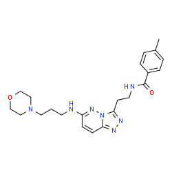ChemSpider 2D Image | 4-Methyl-N-[2-(6-{[3-(4-morpholinyl)propyl]amino}[1,2,4]triazolo[4,3-b]pyridazin-3-yl)ethyl]benzamide | C22H29N7O2