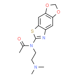 ChemSpider 2D Image | N-[2-(Dimethylamino)ethyl]-N-([1,3]dioxolo[4,5-f][1,3]benzothiazol-6-yl)acetamide | C14H17N3O3S