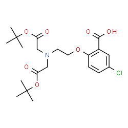 ChemSpider 2D Image | 2-{2-[Bis(2-tert-butoxy-2-oxoethyl)amino]ethoxy}-5-chlorobenzoic acid | C21H30ClNO7