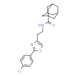 ChemSpider 2D Image | N-{2-[2-(4-Chlorophenyl)-1,3-thiazol-4-yl]ethyl}-1-adamantanecarboxamide | C22H25ClN2OS