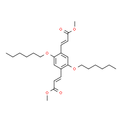 ChemSpider 2D Image | Dimethyl (2E,2'E)-3,3'-[2,5-bis(hexyloxy)-1,4-phenylene]bisacrylate | C26H38O6