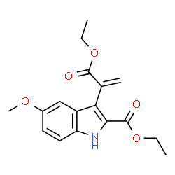ChemSpider 2D Image | ethyl 3-[1-(ethoxycarbonyl)vinyl]-5-methoxy-1H-indole-2-carboxylate | C17H19NO5