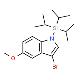 ChemSpider 2D Image | 3-Bromo-5-methoxy-1-(triisopropylsilyl)-1H-indole | C18H28BrNOSi