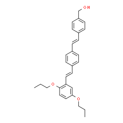 ChemSpider 2D Image | [4-((E)-2-{4-[(E)-2-(2,5-dipropoxyphenyl)vinyl]phenyl}vinyl)phenyl]methanol | C29H32O3